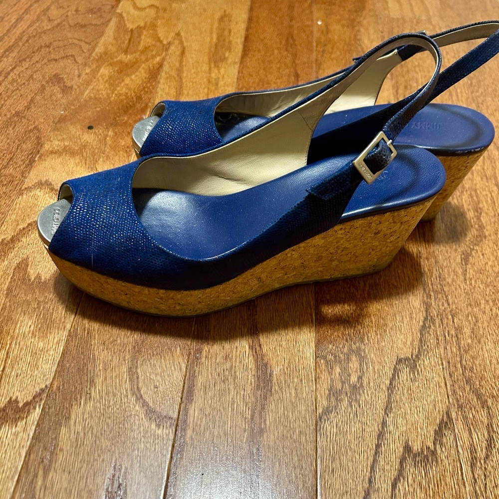 Jimmy Choo Dark Blue Slingback Heels